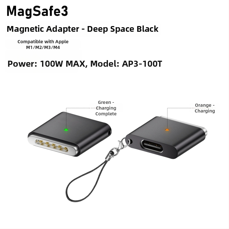 Emmons Type-C към MagSafe 3/2 магнитен адаптер за MacBook Pro/Air, модел C женски към MagSafe3