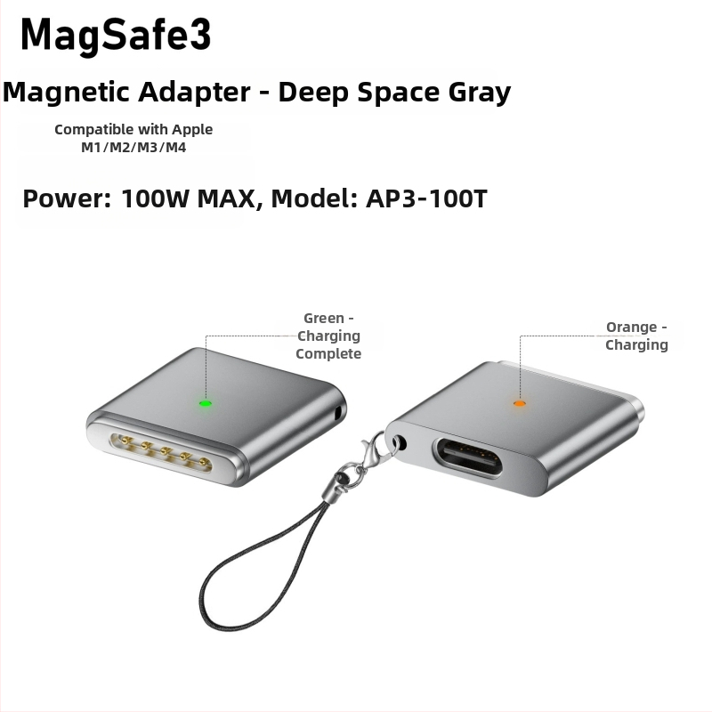 Emmons Type-C към MagSafe 3/2 магнитен адаптер за MacBook Pro/Air, модел C женски към MagSafe3