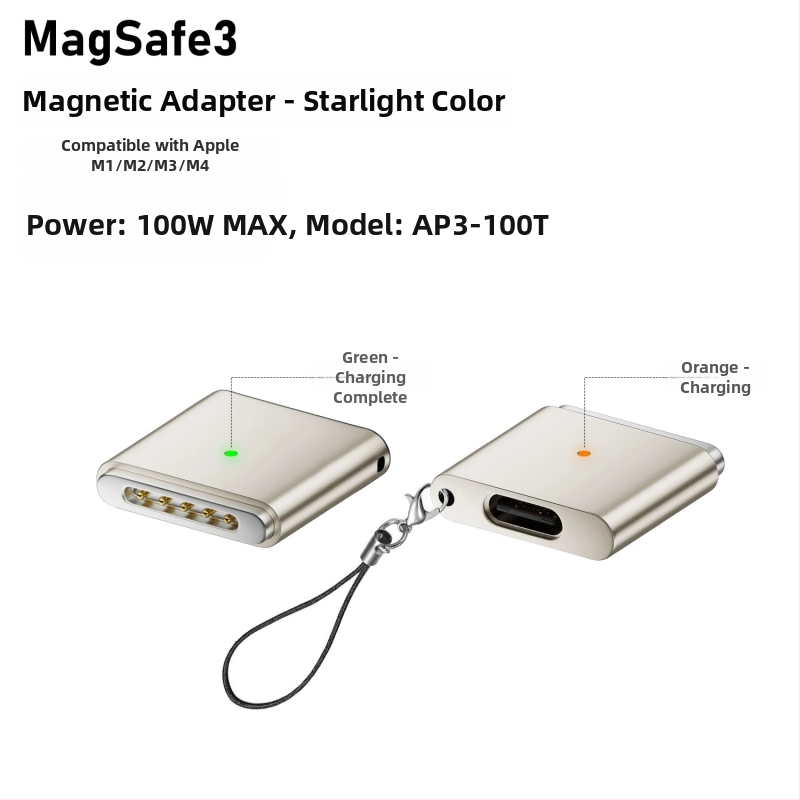 Emmons Type-C към MagSafe 3/2 магнитен адаптер за MacBook Pro/Air, модел C женски към MagSafe3