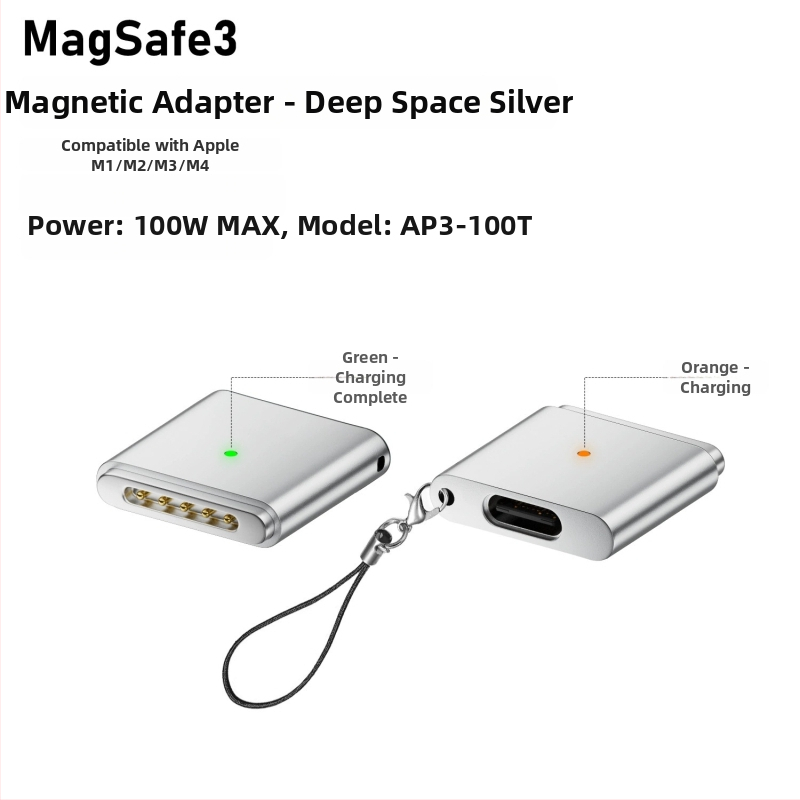 Emmons Type-C към MagSafe 3/2 магнитен адаптер за MacBook Pro/Air, модел C женски към MagSafe3