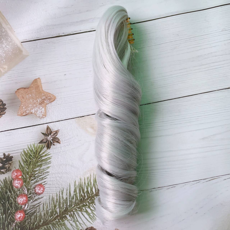 Duga kovrčava perika s ravnim šiškama, korejski stil, vlakna otporna na toplinu, porijeklo Zhejiang