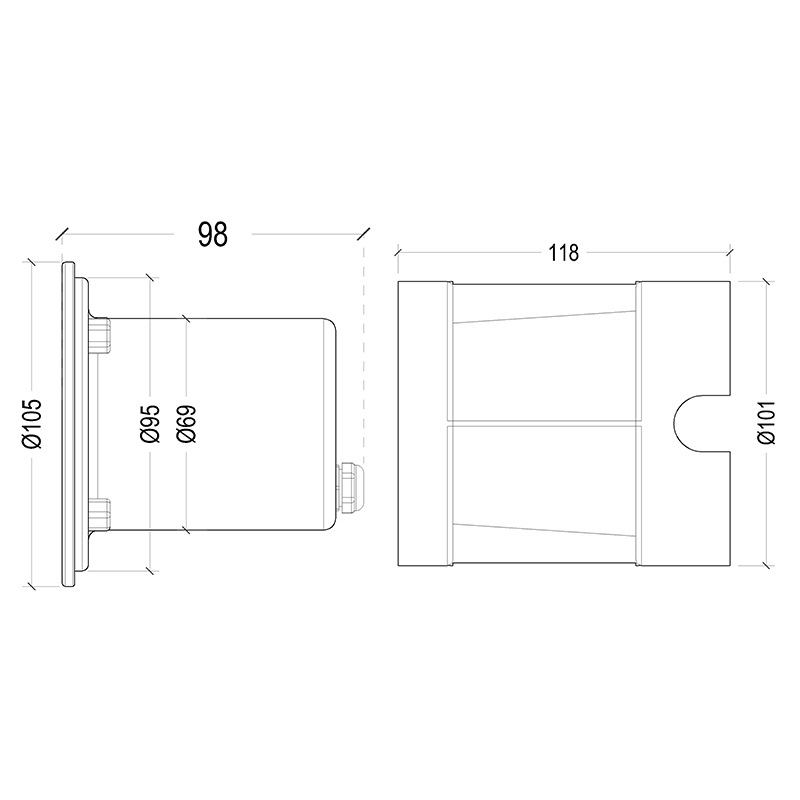 5W вградена LED подводна лампа за басейн, четири проводника, IP68, неръждаема стомана, 12/24V