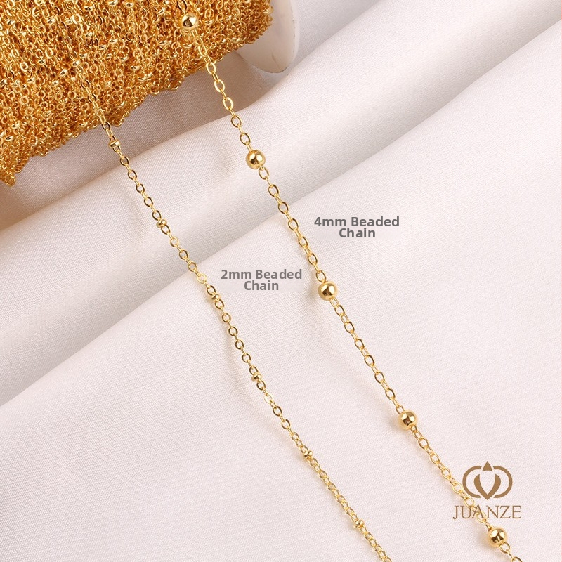 Bakreni lanac s klips maticama, elektroplatirano, Autonomy marka, ručna izrada, produženi lanac