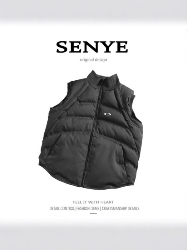 Jachetă-vest din bumbac cu umplutură din fleece, căptușită, croială lejeră, guler înalt, stil de lucru japonez, iarnă 2025