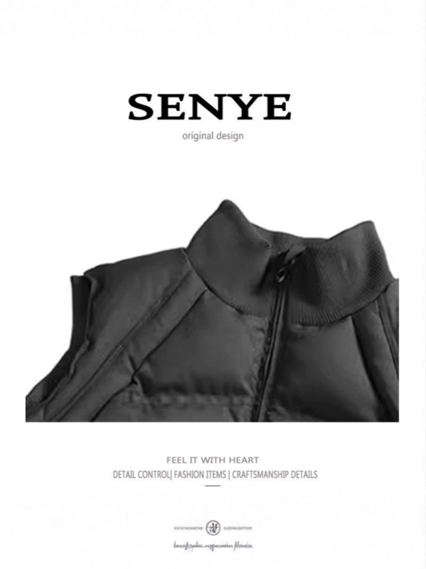 Jachetă-vest din bumbac cu umplutură din fleece, căptușită, croială lejeră, guler înalt, stil de lucru japonez, iarnă 2025