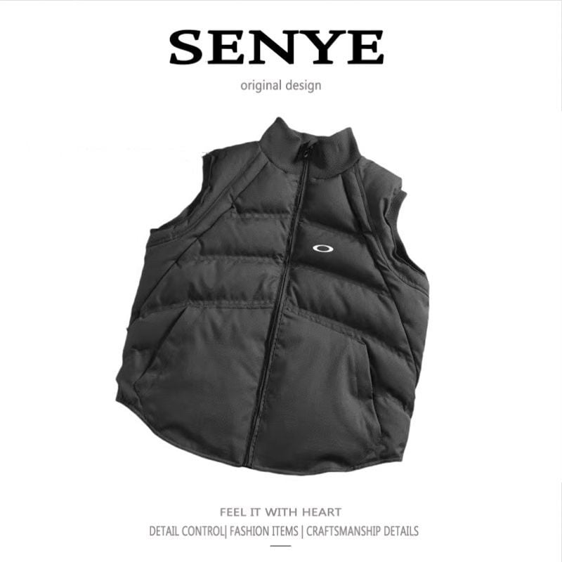 Jachetă-vest din bumbac cu umplutură din fleece, căptușită, croială lejeră, guler înalt, stil de lucru japonez, iarnă 2025