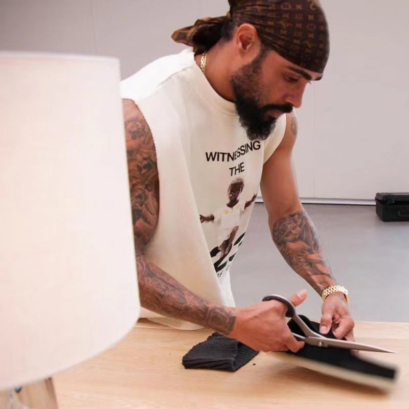 Свободна памучна безръкавна жилетка с принт на малък ангел, 100% памук, лято 2024, свободна кройка