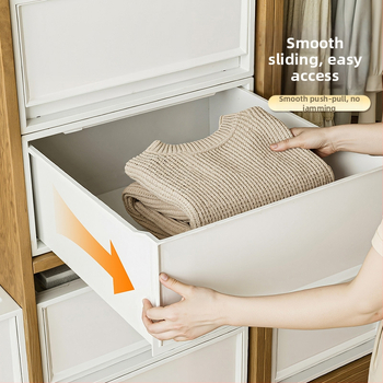 Fiókos műanyag tároló doboz ruhákhoz és kozmetikumokhoz, kapacitás 40–50 liter