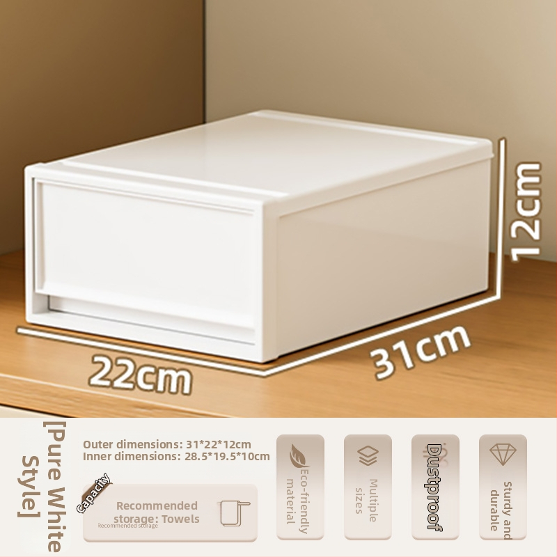 Fiókos műanyag tároló doboz ruhákhoz és kozmetikumokhoz, kapacitás 40–50 liter