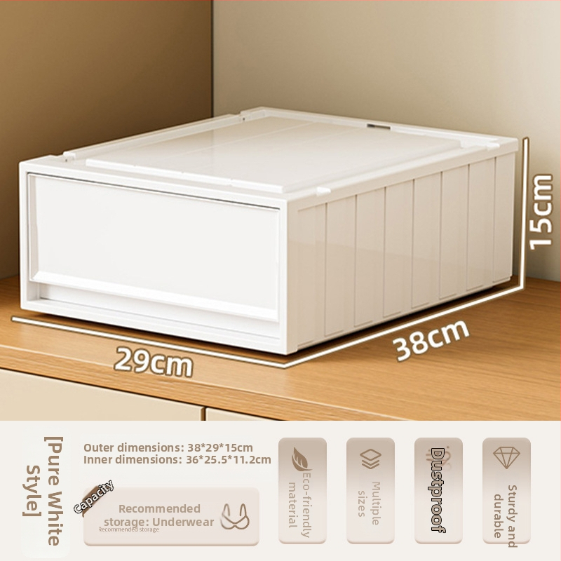 Fiókos műanyag tároló doboz ruhákhoz és kozmetikumokhoz, kapacitás 40–50 liter