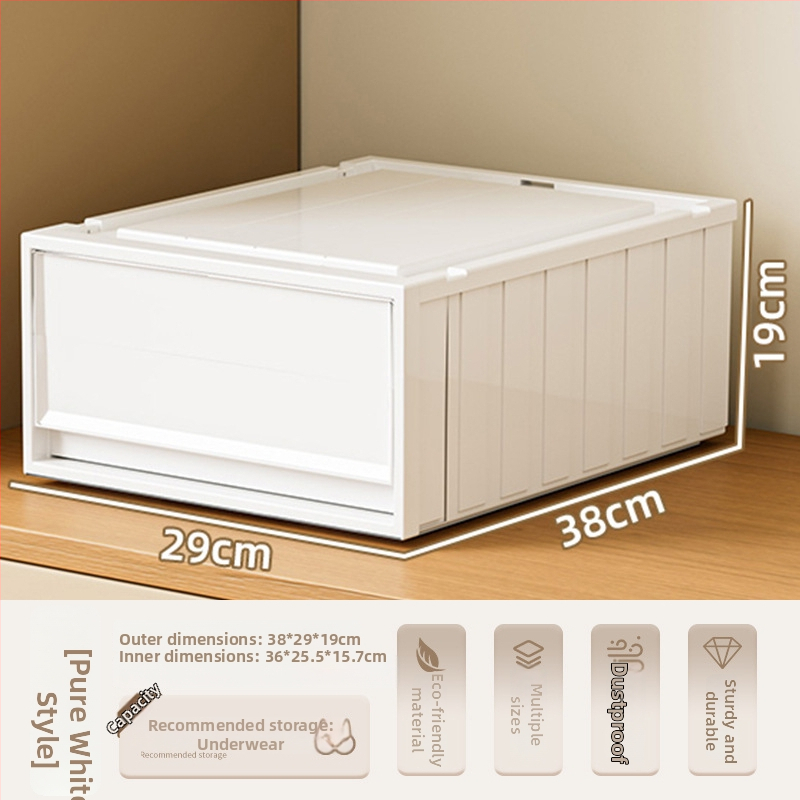 Fiókos műanyag tároló doboz ruhákhoz és kozmetikumokhoz, kapacitás 40–50 liter