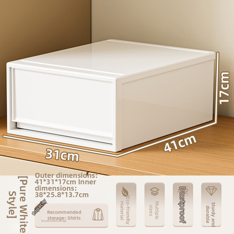 Fiókos műanyag tároló doboz ruhákhoz és kozmetikumokhoz, kapacitás 40–50 liter