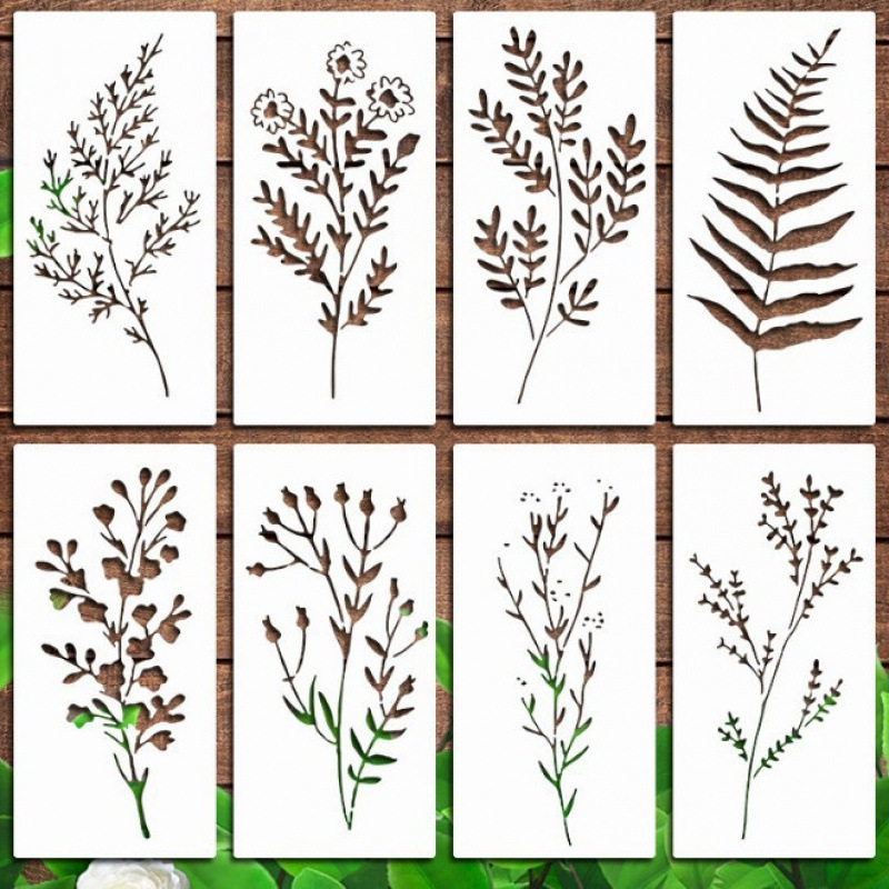 Yehuo Шаблон за рисуване на диви цветя — повторно използваем PET трафарет за рисуване, водоустойчив и пране (AM-KJ114-18)