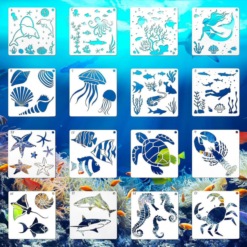 Yehuo Шаблон за рисуване на диви цветя — повторно използваем PET трафарет за рисуване, водоустойчив и пране (AM-KJ114-18)