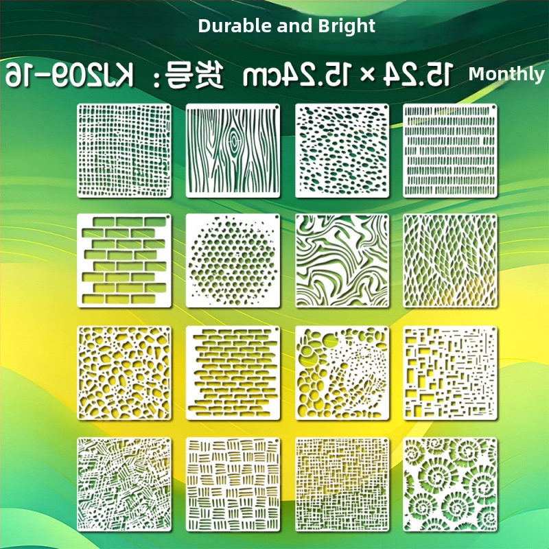 Yehuo Šablóna na kreslenie s divokými kvetmi — opakovane použiteľná PET maľovacia šablóna, vodotesná a prateľná (AM-KJ114-18)