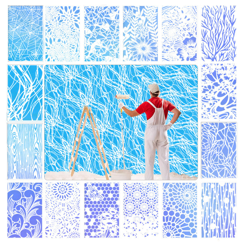 Yehuo Шаблон за рисуване на диви цветя — повторно използваем PET трафарет за рисуване, водоустойчив и пране (AM-KJ114-18)