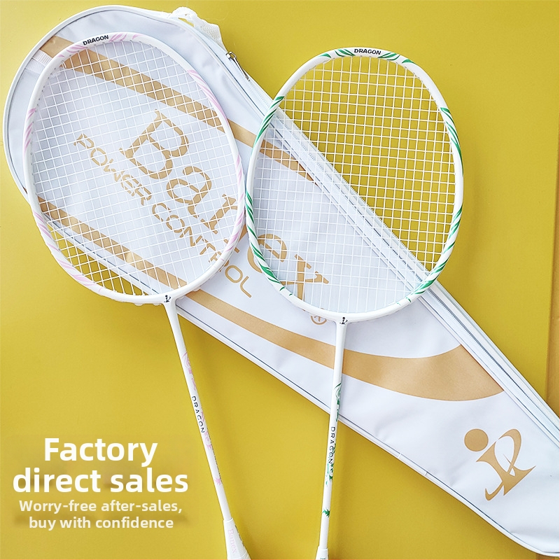 Raketa za badminton, okvir od karbonskih vlakana, ultra lagana 75–79 g, cijela karbonska konstrukcija, držač G5, ravni vrat, ofenzivni stil igre za amatere i srednje napredne igrače