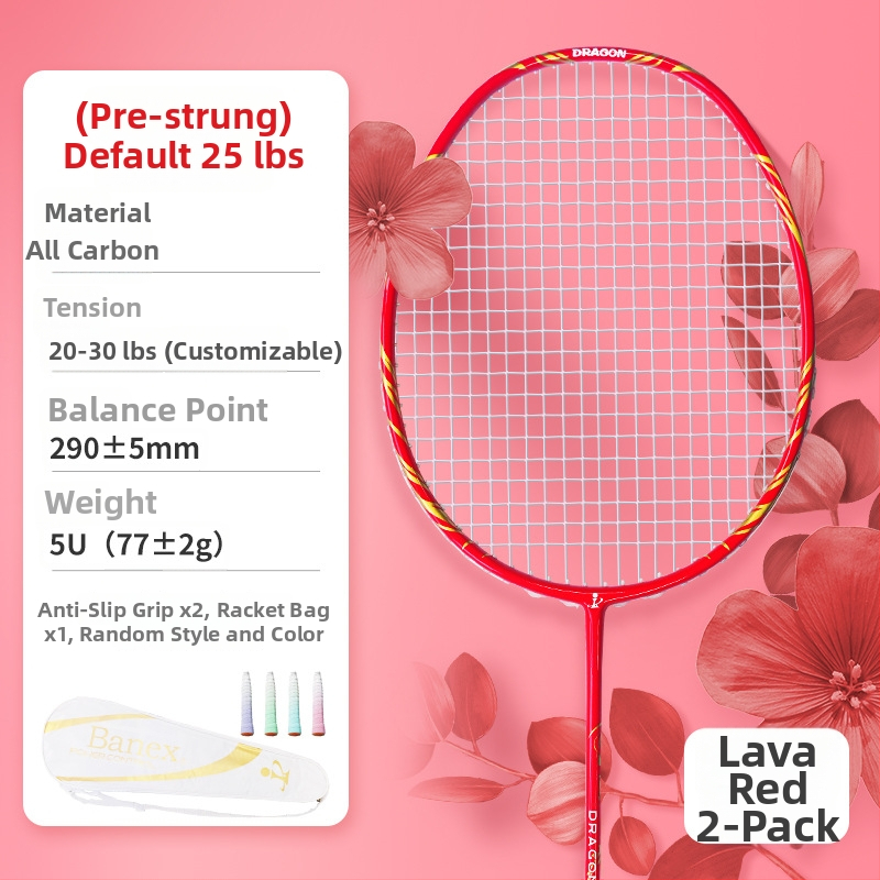 Raketa za badminton, okvir od karbonskih vlakana, ultra lagana 75–79 g, cijela karbonska konstrukcija, držač G5, ravni vrat, ofenzivni stil igre za amatere i srednje napredne igrače