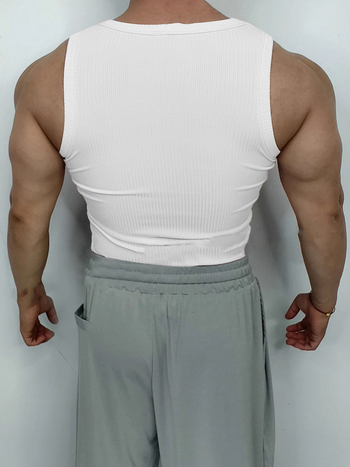 Спортен жилет за тренировки, свободна кройка, модел: райета, 95% полиестер, прав долен край, подходящ за упражнения