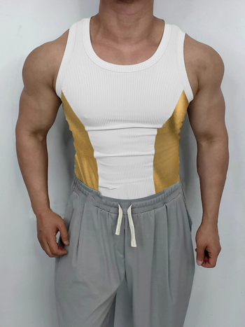 Спортен жилет за тренировки, свободна кройка, модел: райета, 95% полиестер, прав долен край, подходящ за упражнения