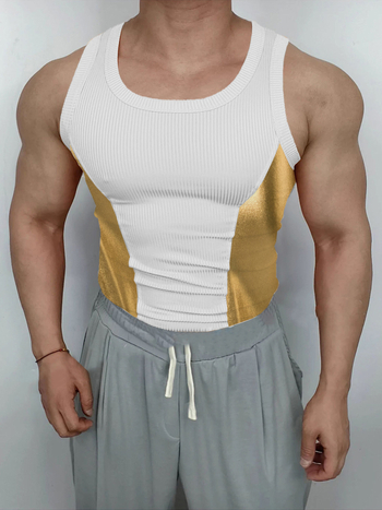 Спортен жилет за тренировки, свободна кройка, модел: райета, 95% полиестер, прав долен край, подходящ за упражнения