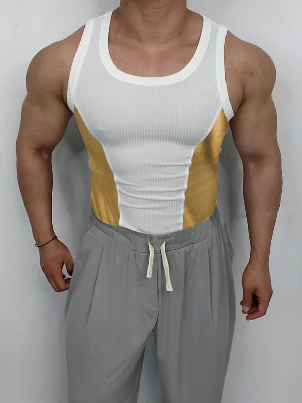 Спортен жилет за тренировки, свободна кройка, модел: райета, 95% полиестер, прав долен край, подходящ за упражнения