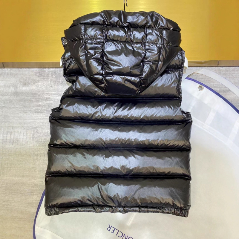 Unisex kapuljačasti puffer vest za zimu, podstavljeni fleesom, punjenje 185, bijeli pačji per 91–95%, vanjski najlon, zatvarač