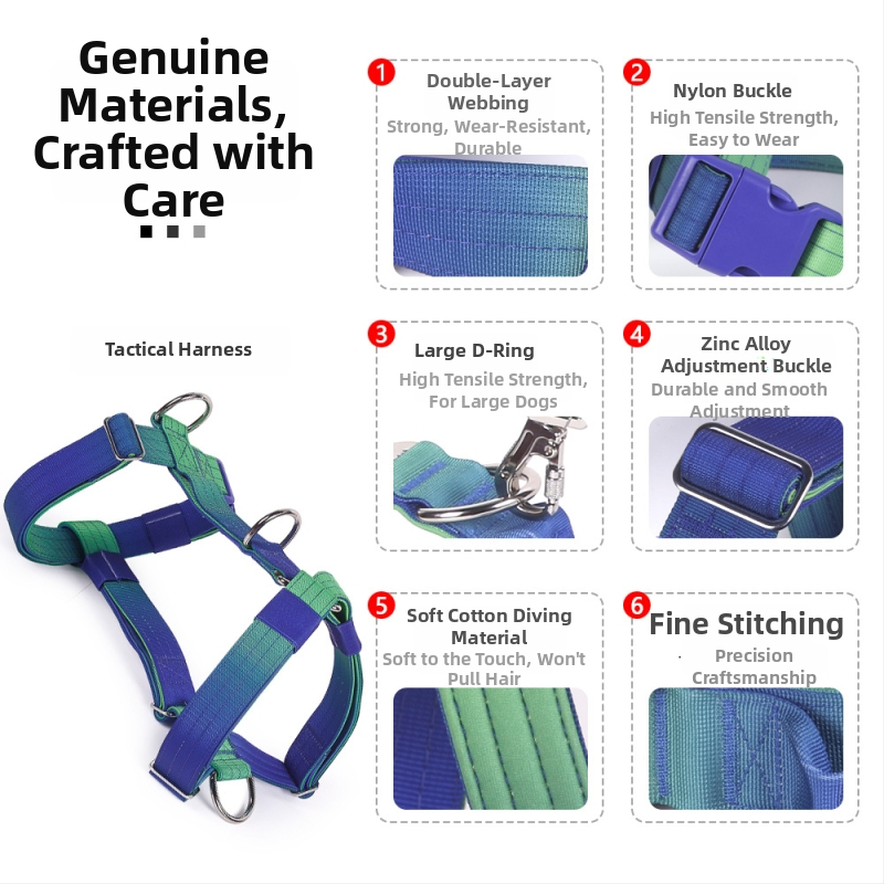 Hamă și lesă pentru câini, gradient din nailon, Brand Lardeau, Material: nailon, Origine: Guangdong, Lungime fixă