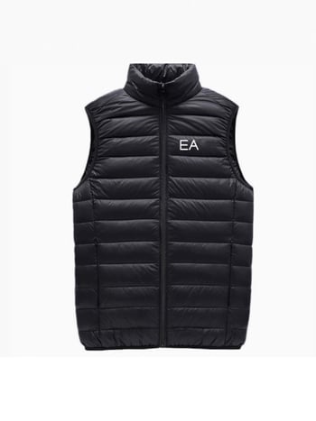 Vesta bărbătească slim-fit, cu guler înalt, ușoară, umplutură din fibre de poliester, căptușeală din fibre de poliester