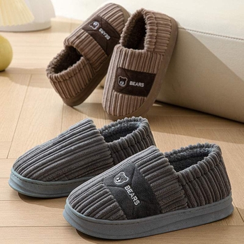 Férfi téli beltéri papucs, csúszásmentes vastag puha talppal, velúr felső; PVC talp; talp technológia: viszkóz; férfiaknak; 2024 tavasz