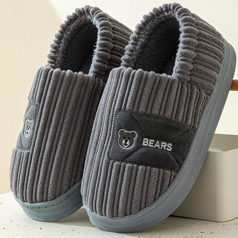 Férfi téli beltéri papucs, csúszásmentes vastag puha talppal, velúr felső; PVC talp; talp technológia: viszkóz; férfiaknak; 2024 tavasz