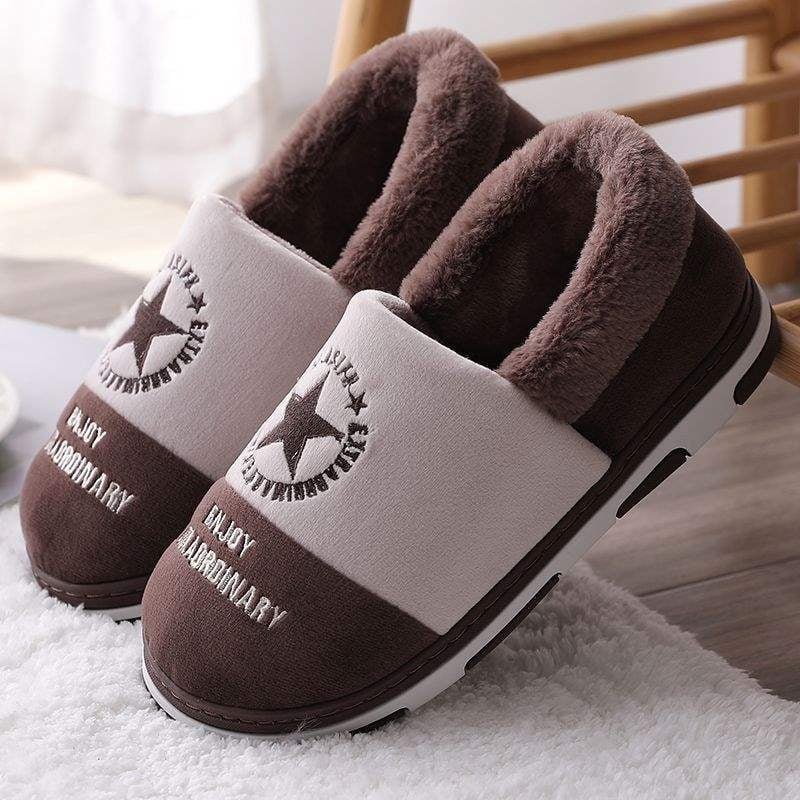 Férfi téli beltéri papucs, csúszásmentes vastag puha talppal, velúr felső; PVC talp; talp technológia: viszkóz; férfiaknak; 2024 tavasz