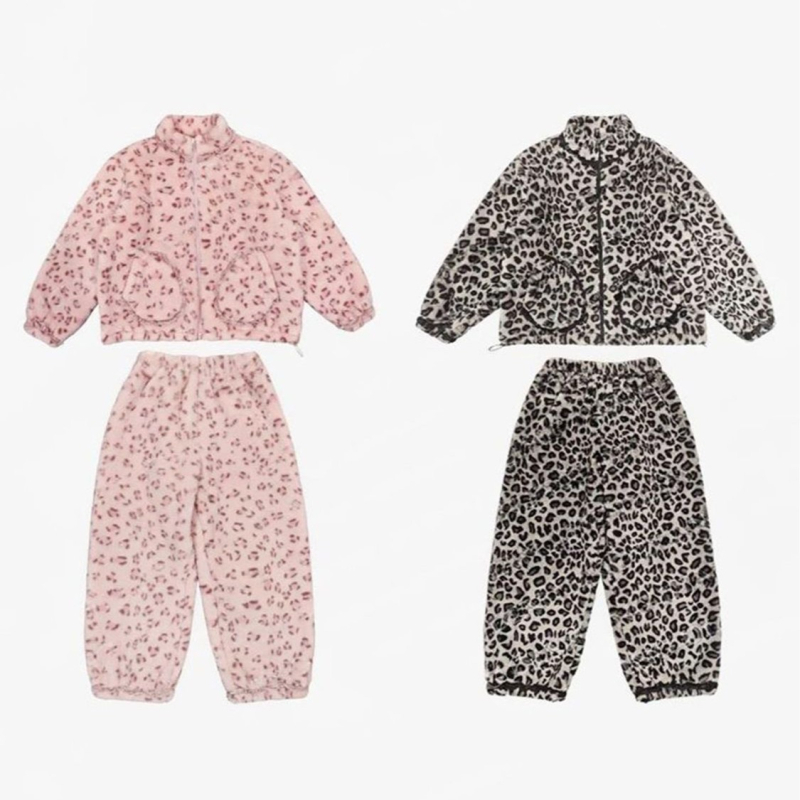 Set udobne odjeće s leopardovim uzorkom, pliš pamuk velvet, ekstra debeli, zimska kolekcija