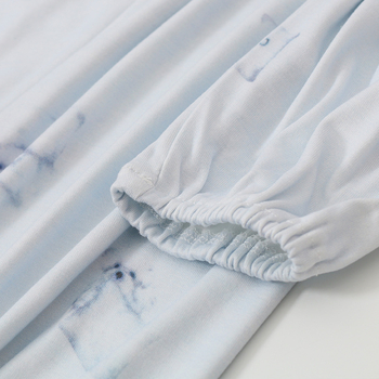 Ženski noćni odjevni u japanskom stilu od modala, okrugli izrez, dugi rukavi, noćna haljina srednje duljine