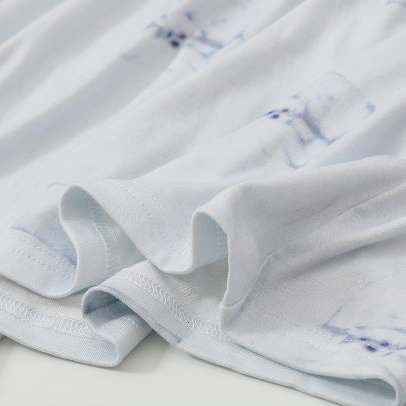 Ženski noćni odjevni u japanskom stilu od modala, okrugli izrez, dugi rukavi, noćna haljina srednje duljine