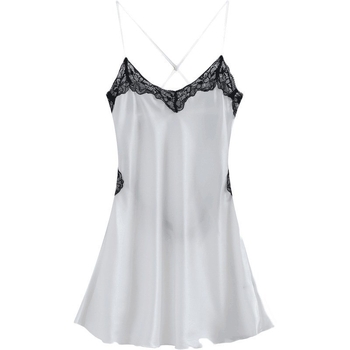 Ženska noćna haljina s trakama od ice silk, seksi otvoreni leđa s čipkom, V-izrez, bez rukava, najlon 95-100%, srednja težina 141-160 g/m2