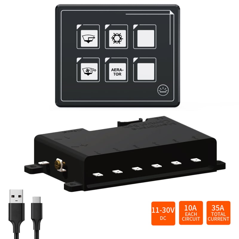 SP5106 6‑pozicijski panel prekidač s dodirnim filmom od 5 mm, 10-30V DC, za automobile, RV i jahte