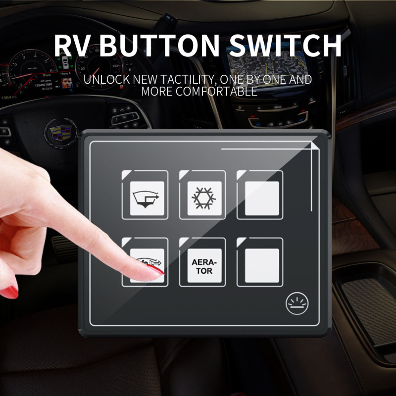 SP5106 6‑pozicijski panel prekidač s dodirnim filmom od 5 mm, 10-30V DC, za automobile, RV i jahte