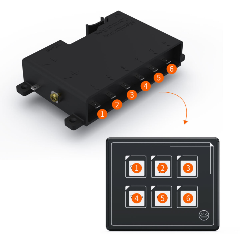 SP5106 6‑pozicijski panel prekidač s dodirnim filmom od 5 mm, 10-30V DC, za automobile, RV i jahte