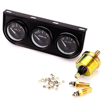 IZTOS B735 3-u-1 automobilski mjerni instrument iz nehrđajućeg čelika: temperatura ulja, temperatura vode, tlak ulja za 12V vozila