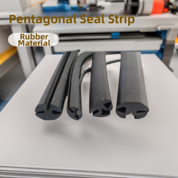 Gumená tesniaca páska pre dvere a okná, päťuholníkový priečný rez, tesniaci prvok proti poveternostným vplyvom, prevádzková teplota 80°C, model 25