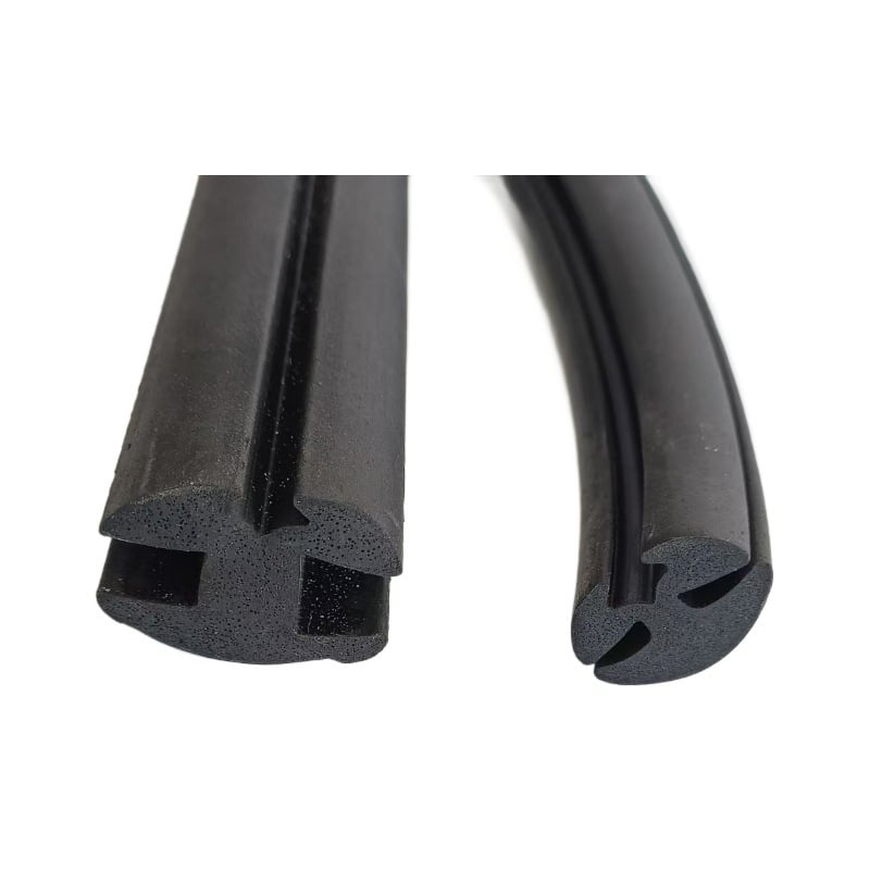 Gumi tömítőszalag ajtókhoz és ablakokhoz, ötoldalú keresztmetszet, időjárásálló tömítés, működési hőmérséklet 80°C, modell 25