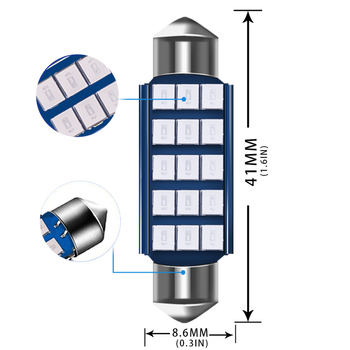 LED unutrašnje svjetlo za automobil na strop, kućište od aluminijske legure, 2835 LED, 12V, 2W