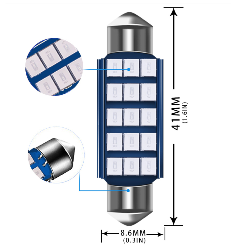LED unutrašnje svjetlo za automobil na strop, kućište od aluminijske legure, 2835 LED, 12V, 2W