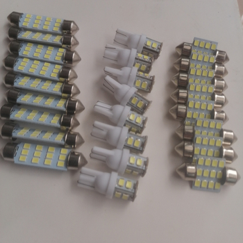 Automobilski LED komplet od 20 komada: T10 svjetlo za čitanje s dvostrukom vrhom, svjetlo za registracijsku pločicu i unutarnje svjetlo, model SJ2835, 12V, 180 lm