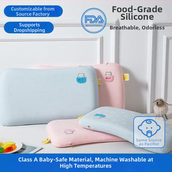 Βρεφικό μαξιλάρι σιλικόνης για διαμόρφωση, ορθογώνιο σχήμα, γέμισμα σιλικόνης, βαμβακερή κάλυψη, αναπνεόμενο