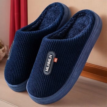Uniszex téli papucs plüssből, vastag talppal, puha meleg bélés és csúszásmentes PVC talp otthonra és irodába