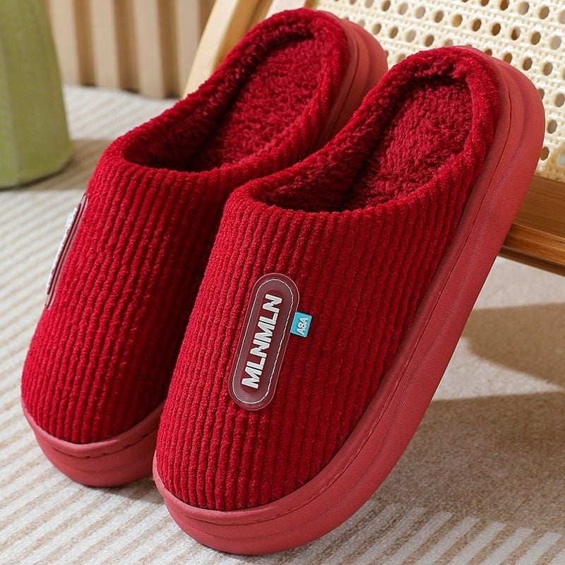 Uniszex téli papucs plüssből, vastag talppal, puha meleg bélés és csúszásmentes PVC talp otthonra és irodába