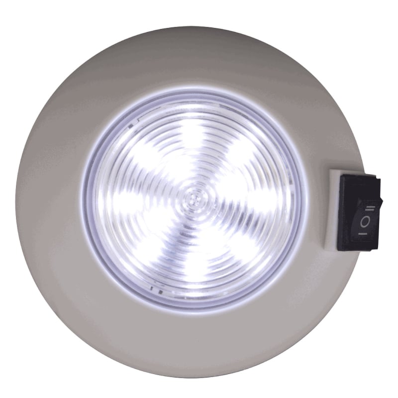NEWSUN RV LED stropna svjetiljka TK-TP013, 1.5W, 12/24V, LED F5, PC kućište, za RV, automobil, kamion i prikolicu