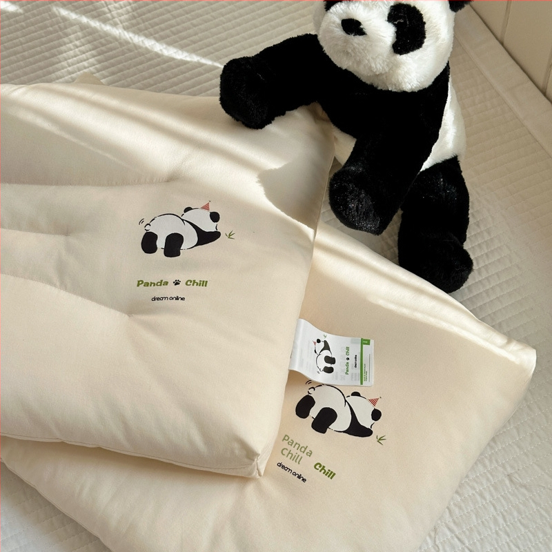 Детска възглавница от чист памук, правоъгълна, карикатурен дизайн, пълнеж 95% памук + полиестер, плат: памук, подходяща за деца 3–12 години